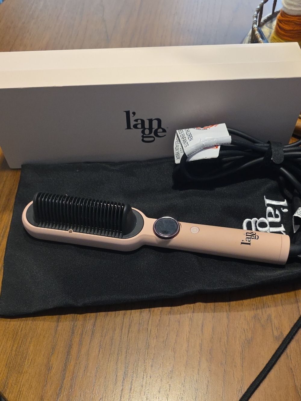 Lange Pink Heated Straightening Brush for Men Grooming